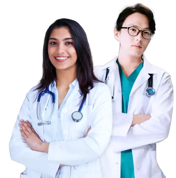 male and female medical students